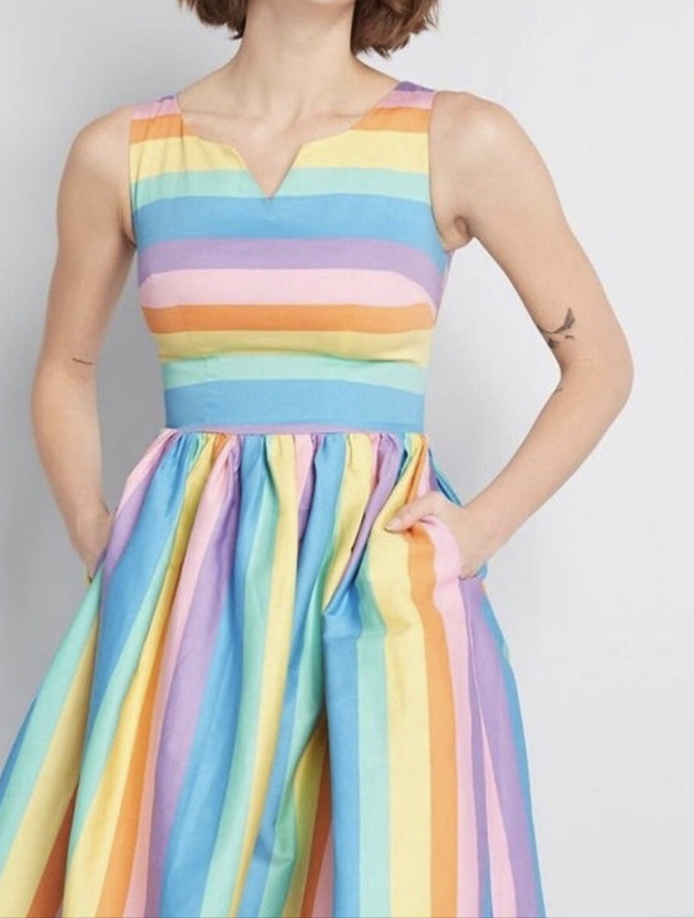 Collectif X Modcloth Candice Candy Stripes Dress